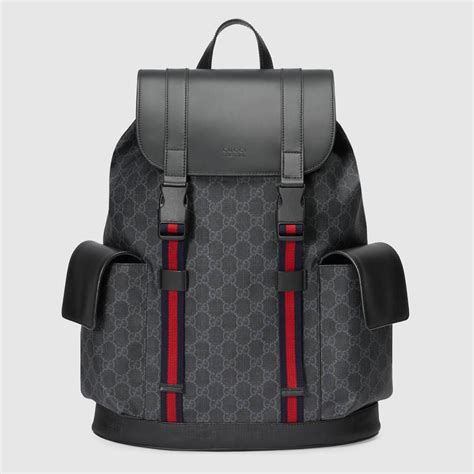 blue and black designer backpack mens gucci|black gucci backpack for men.